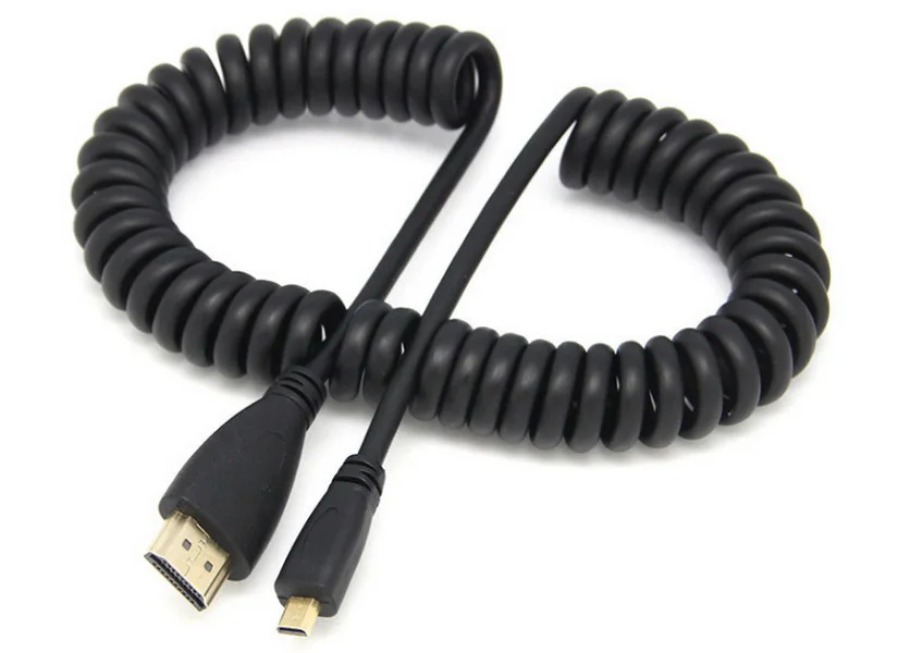 200 шт. высокоскоростной пружинный кабель Micro HDMI позолоченный поддерживает Ethernet 3D