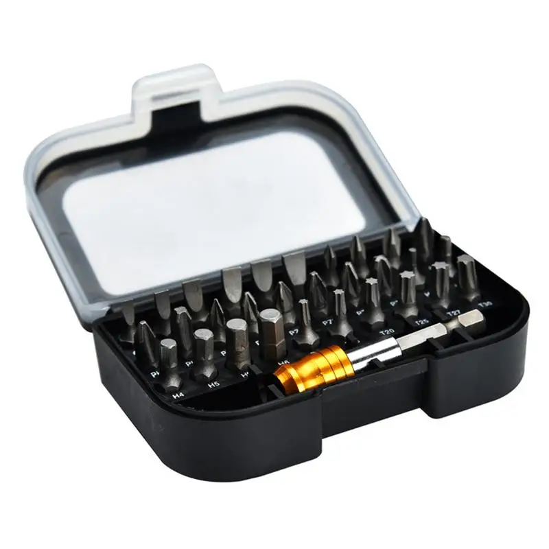

31PCS Screwdriver Bits Sets Case With Magnetic Extension Bit Holder Metric Chrome Vanadium Steel Multifunctional Screw Bits