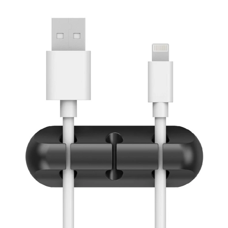 USB Кабельный органайзер кабельный намоточный зажим Настольный держатель для