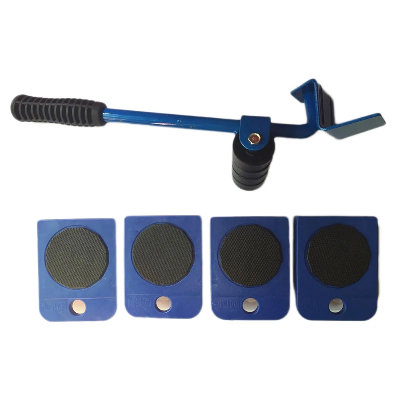 

Promotion! 5Pcs Blue Professional Furniture Transport Lifter tool Set Heavy Stuffs Moving Hand Tools Set Wheel Bar Mover Device