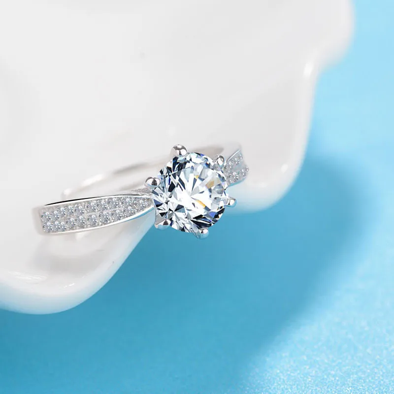 New 925 Sterling Silver Wedding Bands Ring for Women Jewelry Crystal from Austrian Engagement Anniversary Gift | Украшения и