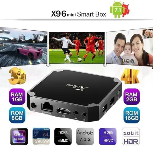 Смарт ТВ коробка X96 мини X96-W S905W Мини Android 7 1 4K Гб + 8 ГБ/2 ГБ 16 четырехъядерный WiFi IPTV
