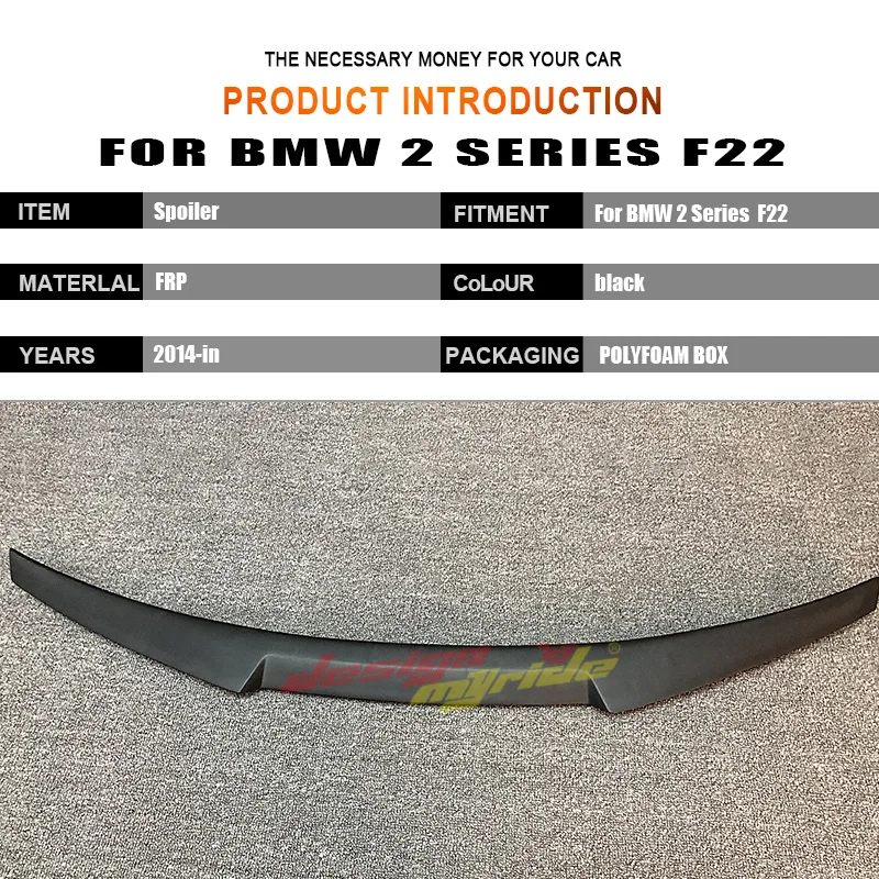 F22 спойлер заднего крыла для губ FRP праймер Черный M4 Стиль BMW 220i 228i 230i 235i M2 Coupe