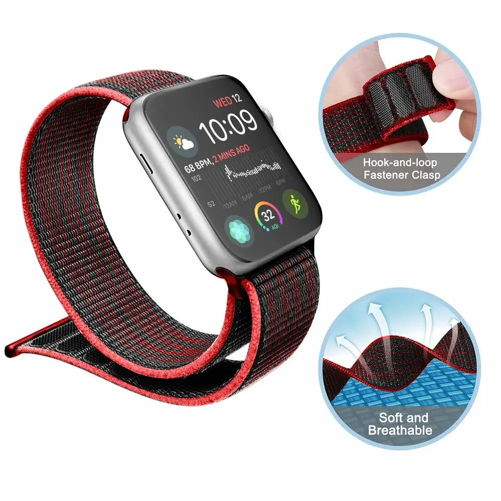 Спортивный ремешок-петля для apple watch band 4 3 iwatch band 44 мм 40 мм correa apple watch 4 браслет-липучка 42 мм 38 мм аксессуары