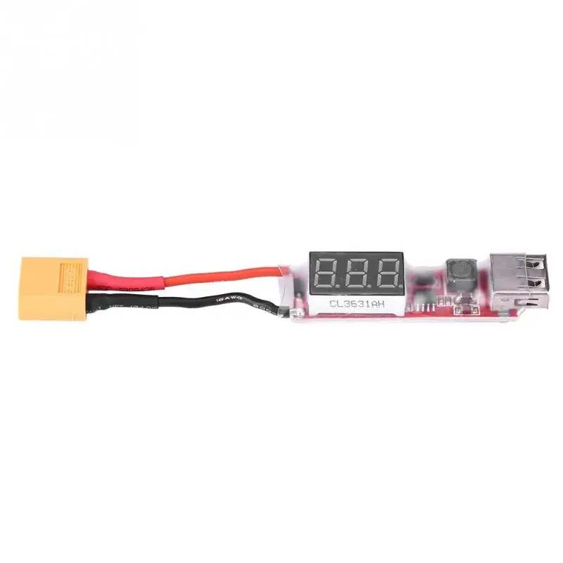 2 S 6 литиевая батарея зарядное устройство XT60 штекер к USB 5V конвертер с дисплеем