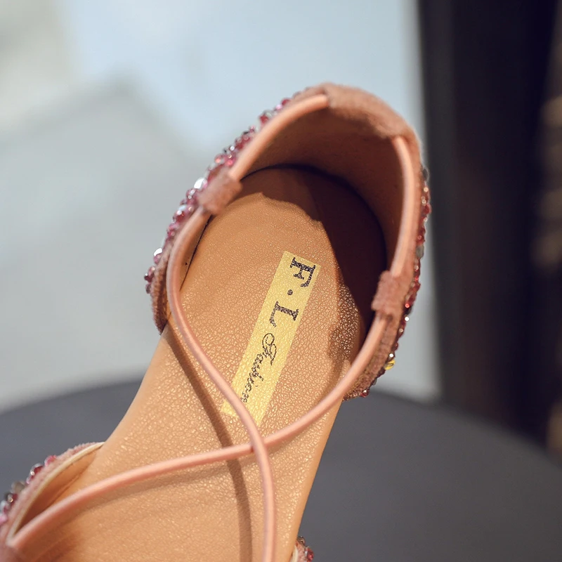 2019 Летняя мода горный хрусталь девушка сандалии большие дети прекрасный