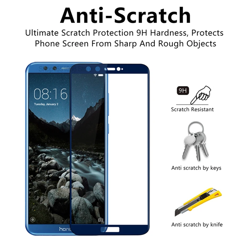 Для Huawei Honor 9 lite light защитное стекло на honer life полное покрытие защита экрана