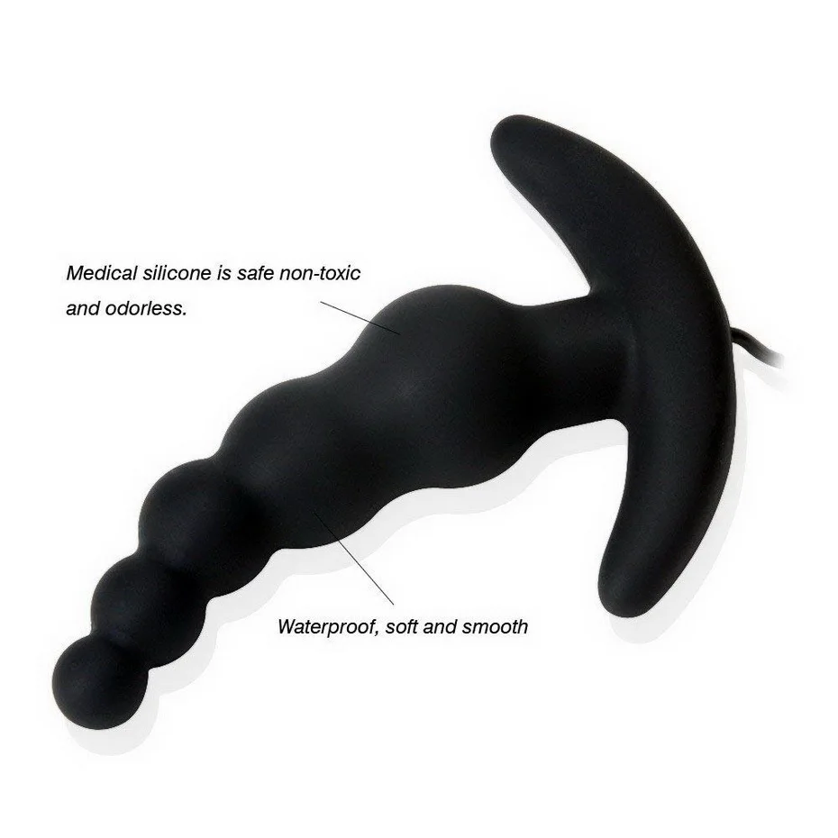 Silicone Anal Vibrator Prostate Massager Sex Toy for Women/men Waterproof 10 Mode Remote Control Vibrating Bead Butt Plug | Красота и