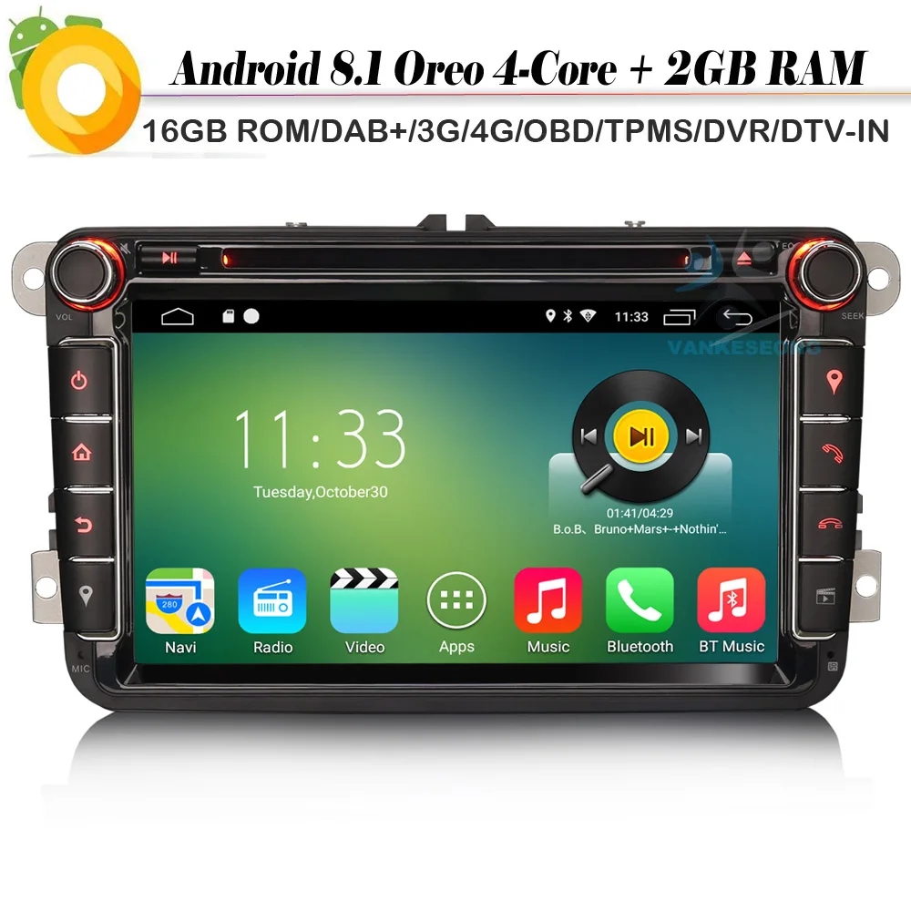 Автомагнитола 8 дюймов Android 1 спутниковая навигация DAB + DVD радио GPS OBD автомобильный