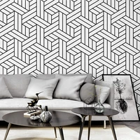 black and white plaid geometric bedroom living room modern minimalist fashion papel de parede nordic wall paper