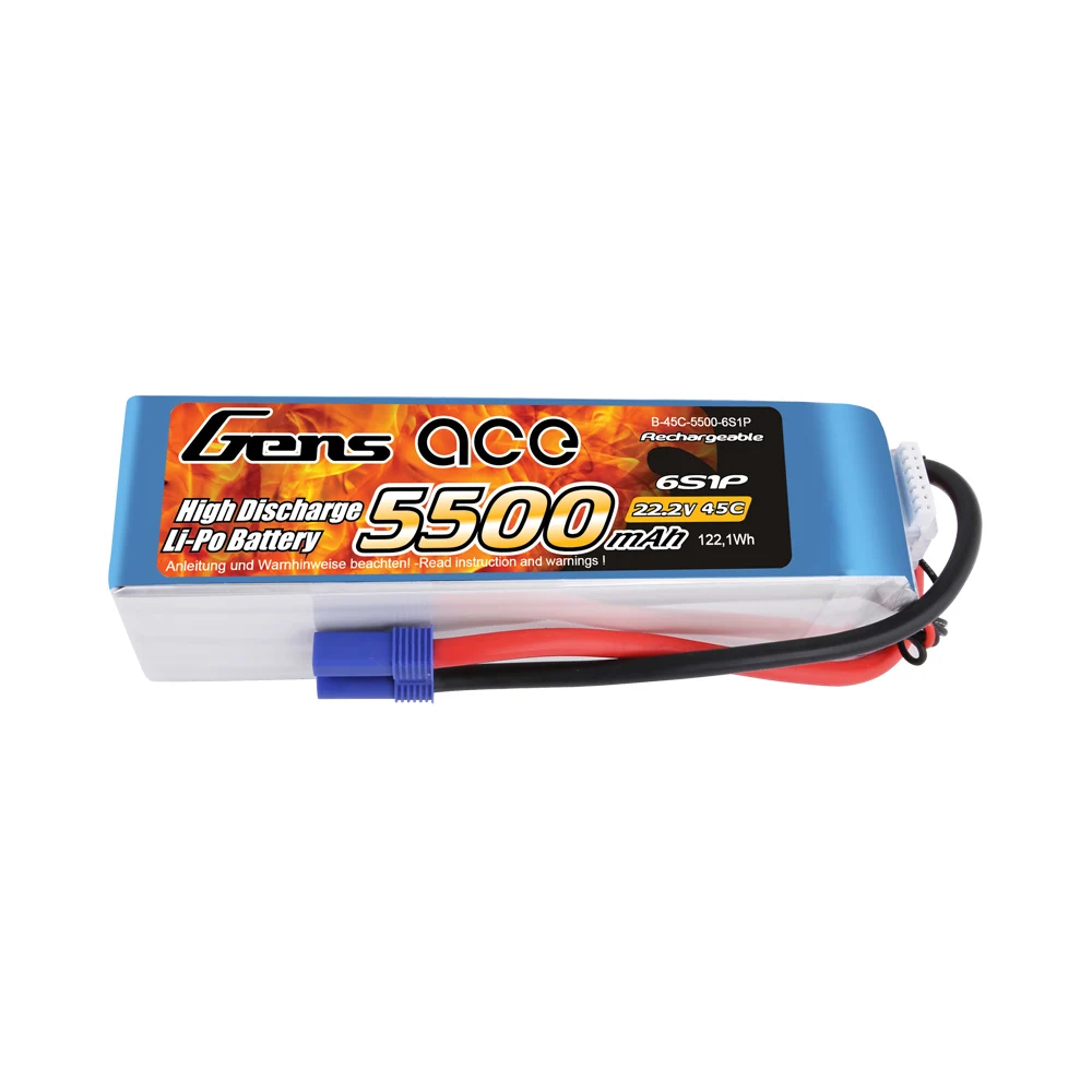 Аккумуляторы для вертолета Gens ace 5500mAh Lipo 22 2 V 45C 6S1P|Детали и аксессуары| |