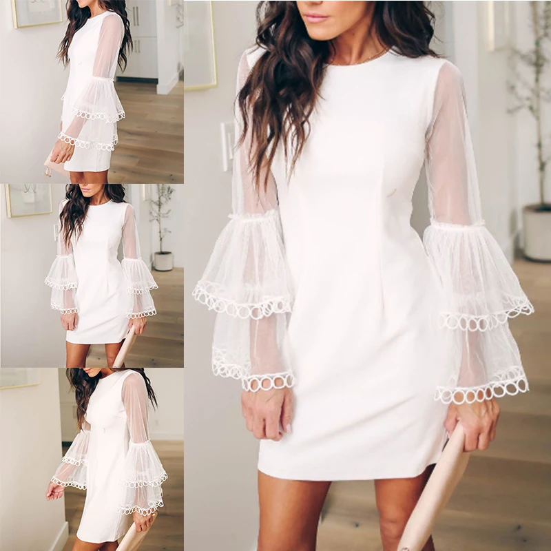 Женские летние платье круглый средства ухода за кожей Шеи сетки качающийся