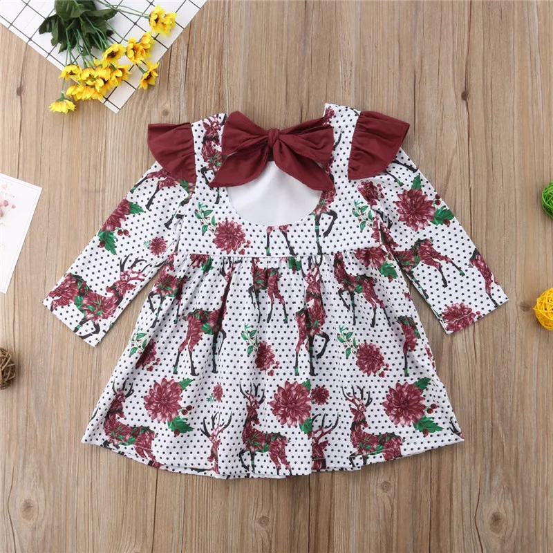 Baby dresses girl Deer Toddler Girl Princess Dress Kids Flower Tutu Party Wedding clothing | Детская одежда и обувь