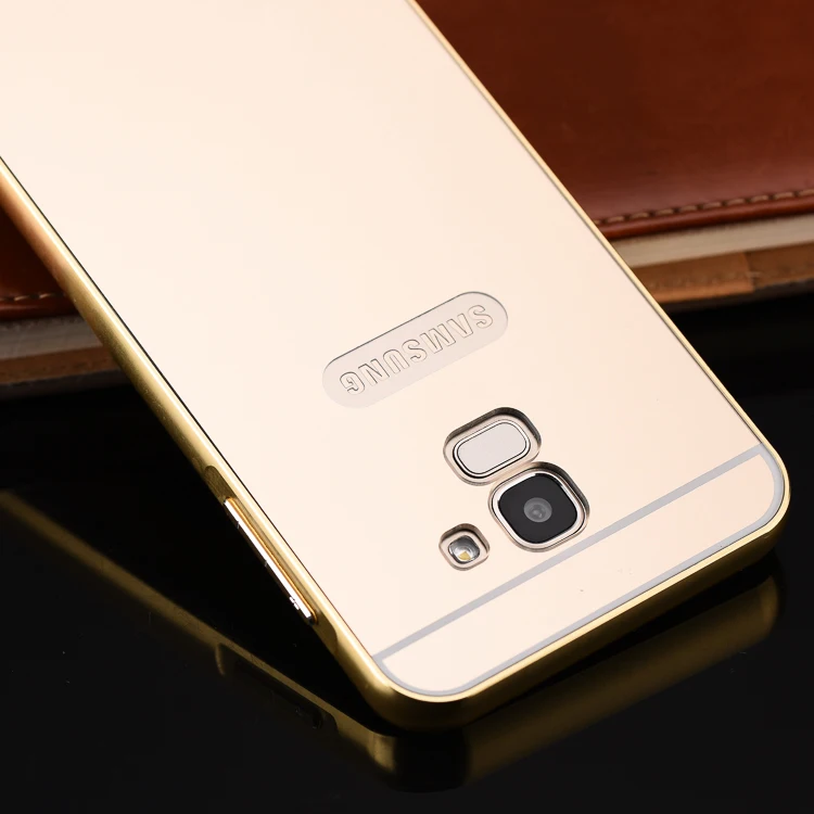 Чехол для Samsung J6 2018 J600 металлическая рамка с зеркальной задней крышкой чехол