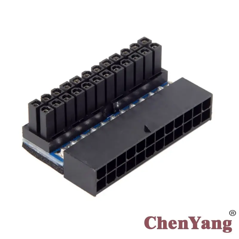 

Chenyang 24pin Male 90 Degree to ATX 24Pin Female Power Adapter Mainboard Motherboard for Desktops PC Supply