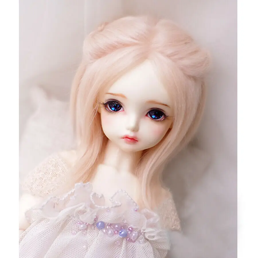 [Wamami] детский розовый длинный шерстяной парик/волосы 1/6 AOD SD DZ BJD Dollfie 16 17 см|Куклы| |