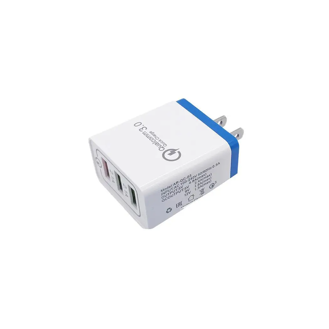 Прочный практичный портативный 3 USB порта быстрое зарядное устройство 220 В Тип ЕС
