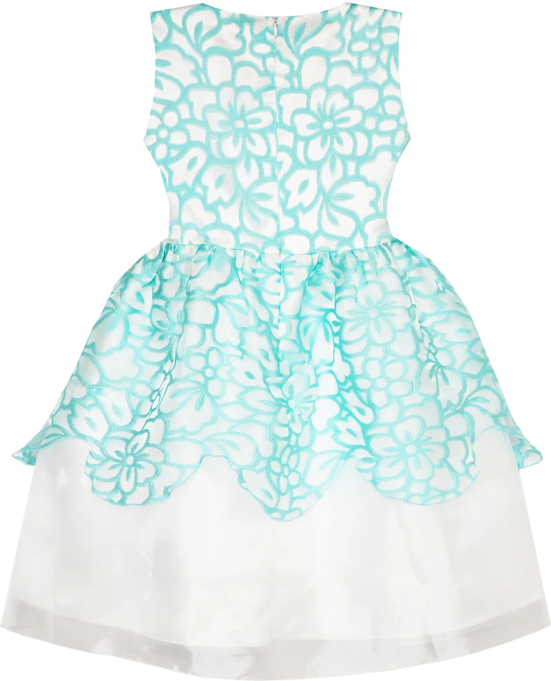 Sunny Fashion платья для девочек новогодние костюмы Цветок Девушка Платье алый жаккард