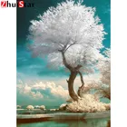 Вышивка 5D сделай сам, пейзаж с деревом, полная алмазная живопись, рукоделие, квадратная стразы, вышивка крестиком, украшение, художественные изделия, подарок XY1