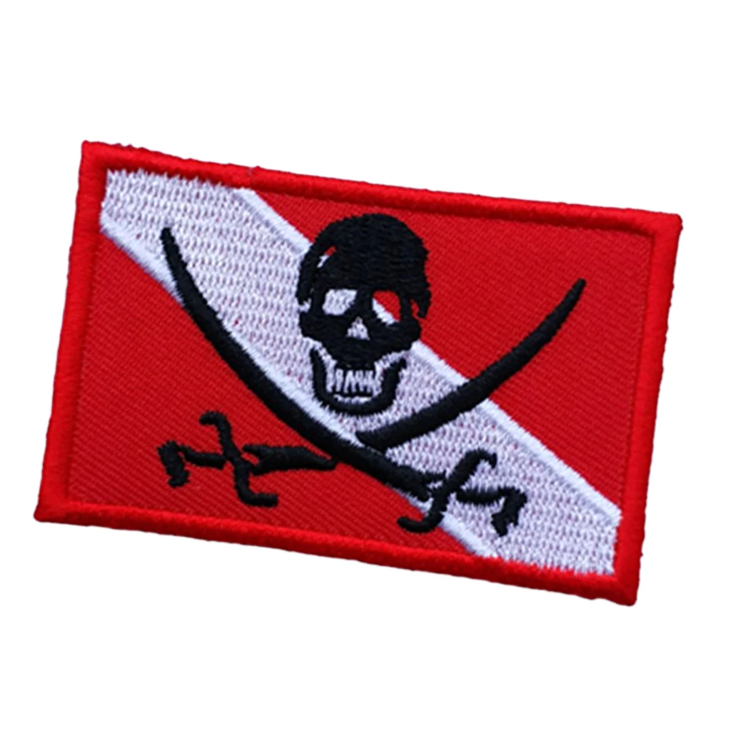 

MagiDeal, вышитый Железный пиратский флаг, нашивка, эмблема, сувенир для подводного плавания