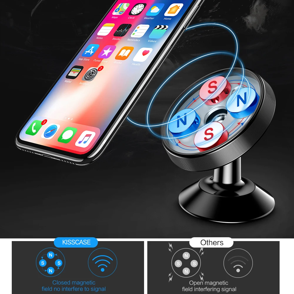 KISSCASE Автомобильный держатель для телефона Магнитный магнитный штатив