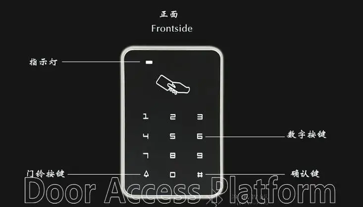 Стеклянная дверная Блокировка болтов Pin код + EM ID карта или MF IC Автономный