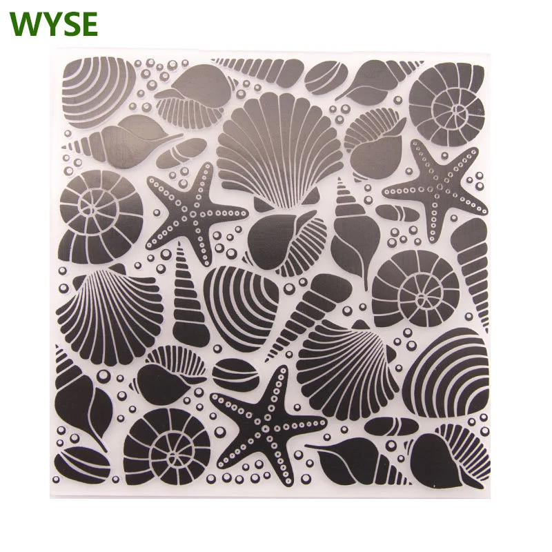 

WYSE Sea Star Plastic Embossing Folders Background for DIY Card Making Scrapbooking Paper Decoration Craft Supplies 12.6*12.6cm