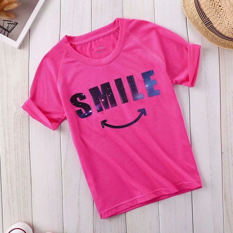 Baby Girl Clothes 2021 Summer Child Kid Run T-shirt Big Short Sleeve Sport T Shirt Quick Drying | Мать и ребенок