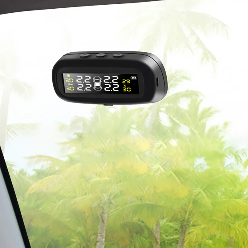 Цифровая Солнечная TPMS беспроводная система контроля давления в шинах дисплей
