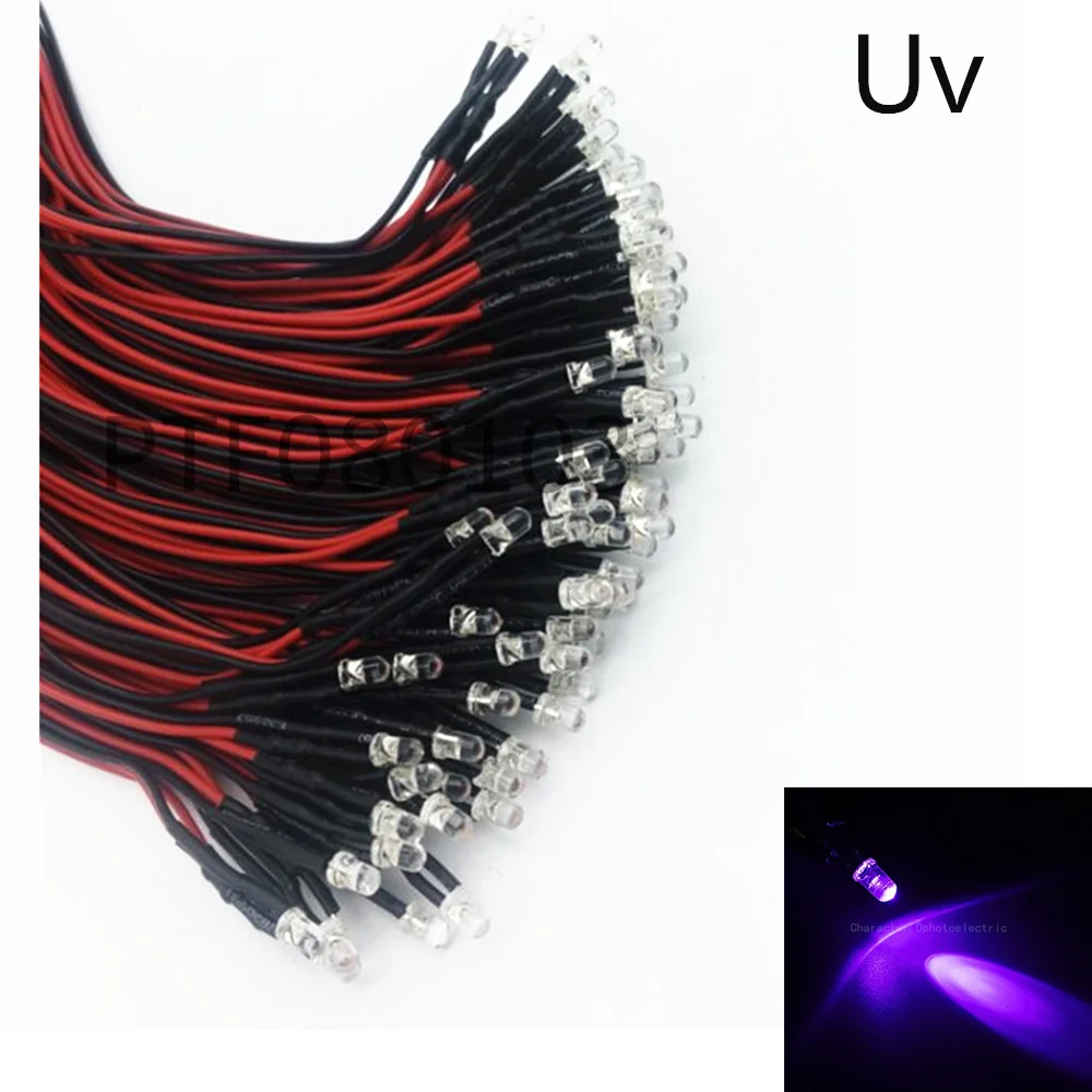 100pcs lot 20cm Pre Wired 3mm 5mm LED Light Lamp Bulb Prewired Emitting Diodes For DIY Home Decoration DC12V | Лампы и освещение