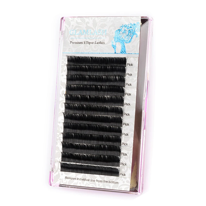 GLAMLASH 5 чехлов/партия Ellipse плоские Индивидуальные Накладные накладные ресницы