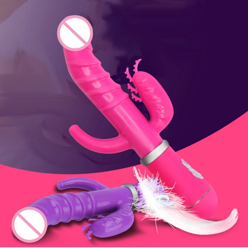 USB Перезаряжаемый двойной вибратор вагинальный клиторальный массажный