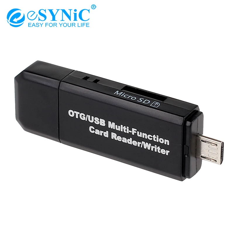 Esynic Micro USB OTG к 2 0 адаптер SD/Micro SD кард ридер со стандартным штекером для