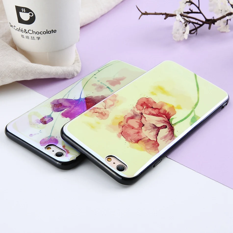 KISSCASE Модный чехол для телефона с цветочным рисунком iPhone X 7 8 Plus мягкие силиконовые