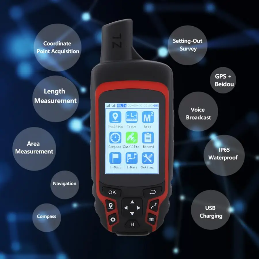 A6 Handheld GPS Receiver Navigation Outdoor Travel Locator Finder USB Rechargeable With Compass AC110V US Plug|Искатели
