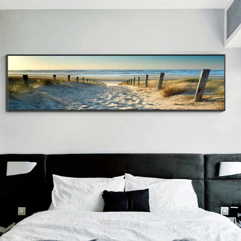 Картина на холсте настенная живопись океан пляж природа ветер пейзаж постер