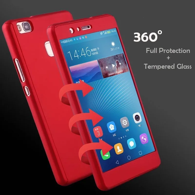 360 Degree Full Case For Huawei P9 lite 2016 Cover Protective Shell On Hawei P 9 / P9lite 2017 Phone Cases and Tempered Glass | Мобильные