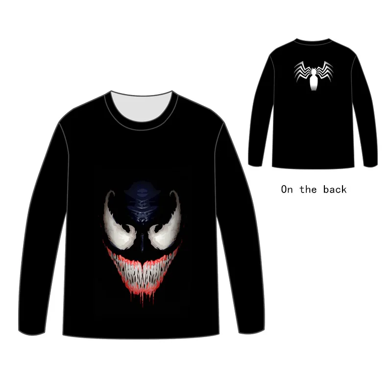 Хит черно белые топы с героями аниме Venom Человек паук маскарадное платье унисекс
