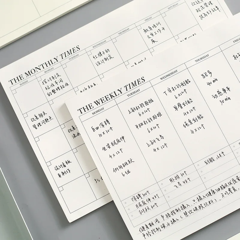 

New Desk Working Planner Memo Pad Note Book Planners 60 Sheets 17.5*24.5cm Weekly Monthly Quality Planner School Office Supplies