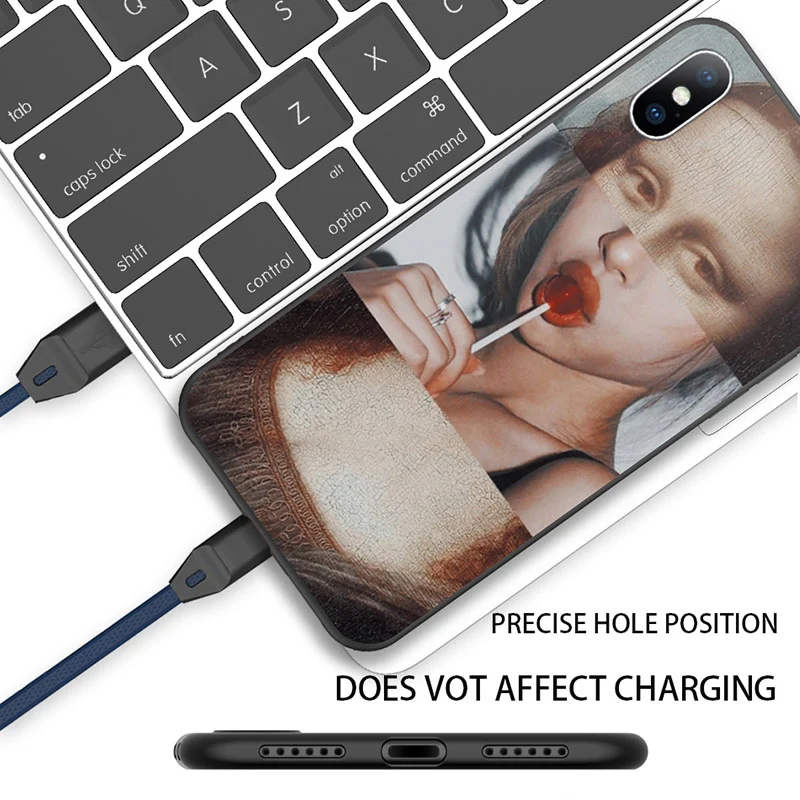 Lovebay Cartoon Statue Abstract Art Painted Case For iPhone 13 12 11 14 Pro Max 6 7 8 Plus X XR XS Max SE 2020 Cute Soft Cover