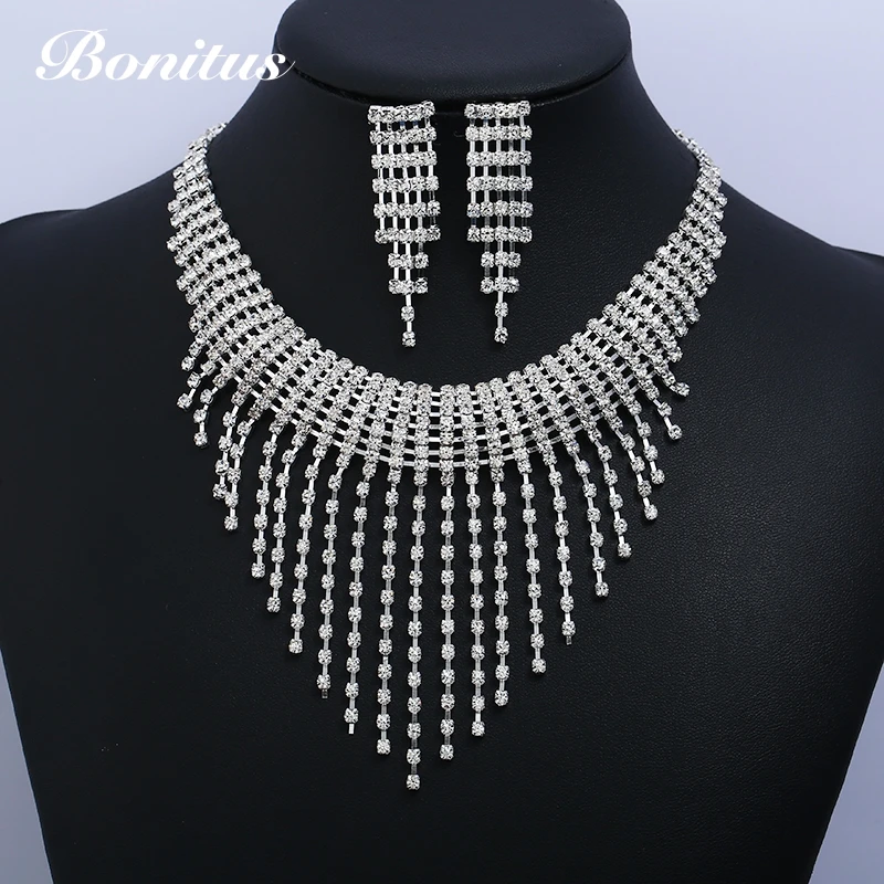 [Bonitus Jewelry] 2018 Модные Свадебные украшения наборы эффектное ожерелье для