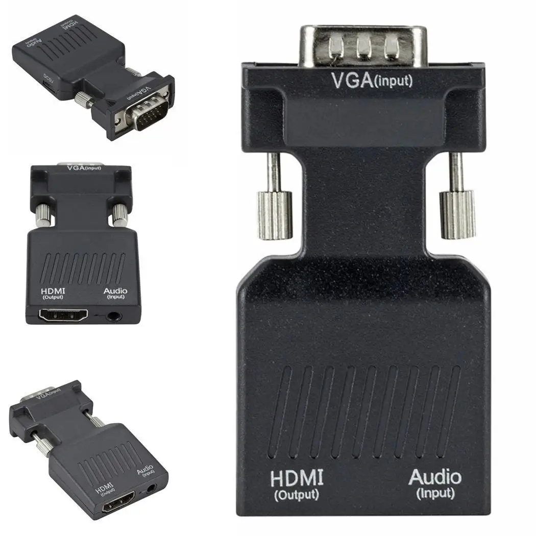 VGA к HDMI адаптер мужчина Женский конвертер с аудио поддержка 1080 p для компьютера