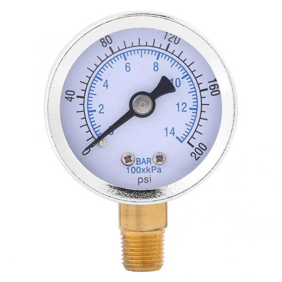 0 1/8 PSI 14 бар измеритель давления в шинах 40 мм Циферблат вакуумный манометр