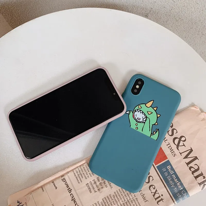 Stelllife милый мультяшный динозавр чехол для iPhone X XS Max XR забавные парные Чехлы IPhone8 6s 7