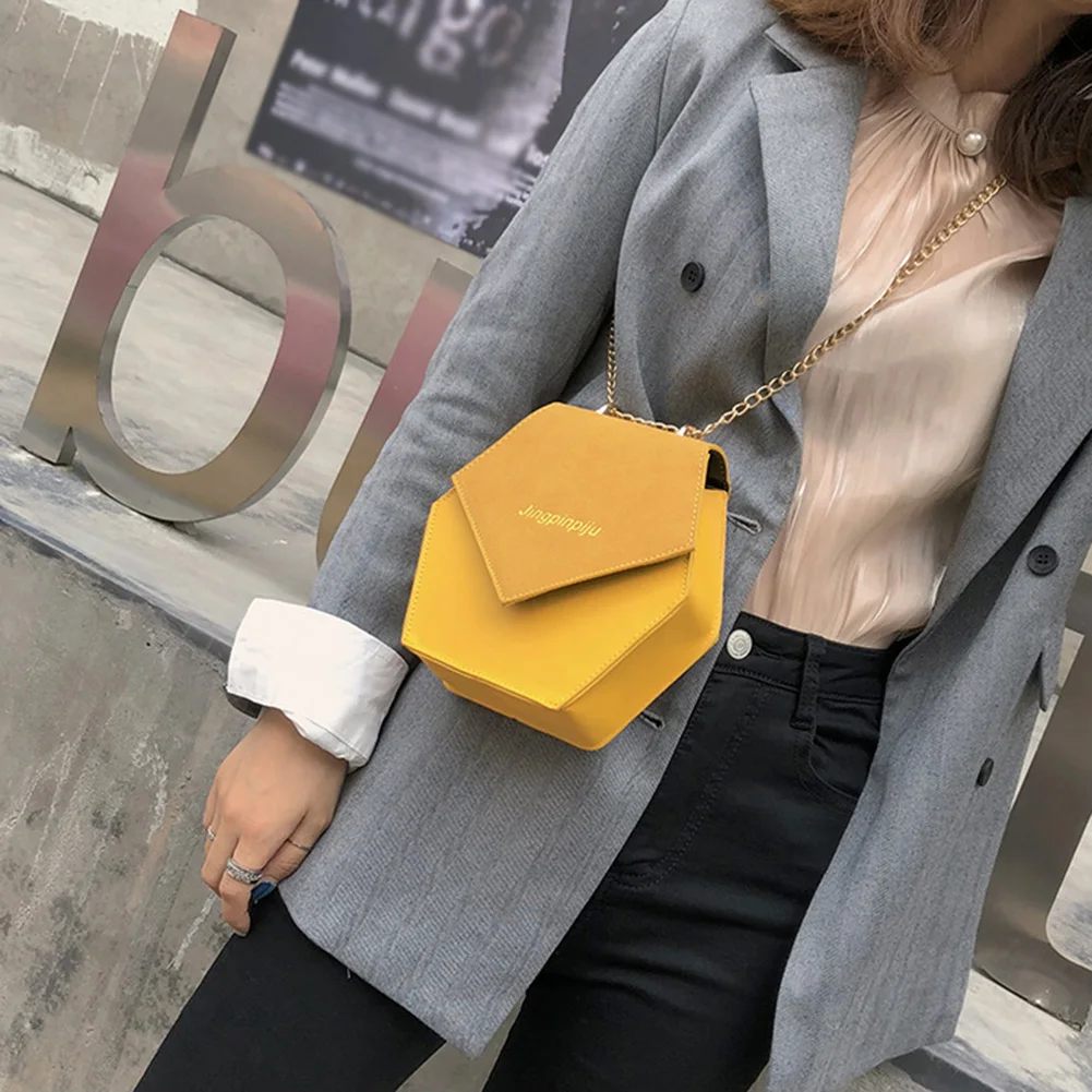 2019 New Women Bag Hexagonal Magnetic Hasp Small Square Chain Strap Crossbody Shoulder Messenger Bags Sac a Main | Багаж и сумки