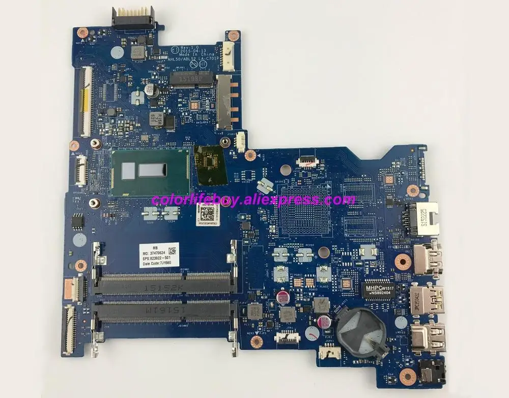Натуральная 823922-501 823922-001 823922-601 UMA 3825U Процессор LA-C701P материнская плата для HP 15-AC