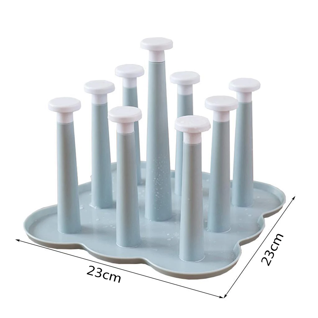 Blue Cup Holder Creative Living Room Drain Storage Rack Glass Plastic Tray Drying | Дом и сад