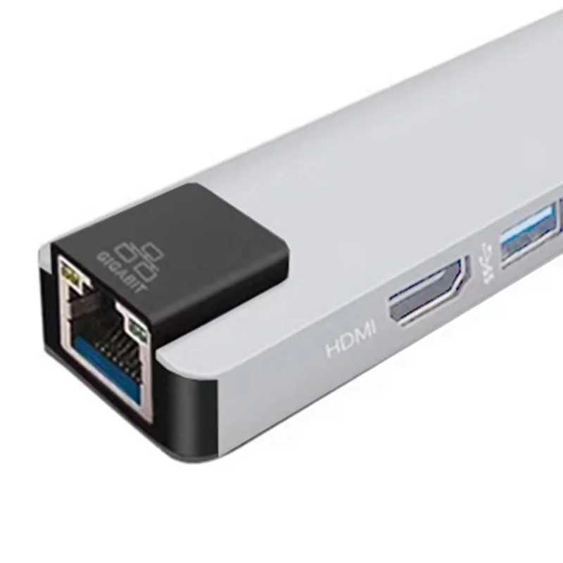 5 в 1 концентратор Usb Type C Hdmi 4K для Gigabit Ethernet Rj45 Lan адаптер Macbook Pro Thunderbolt 3 Usb-C порт