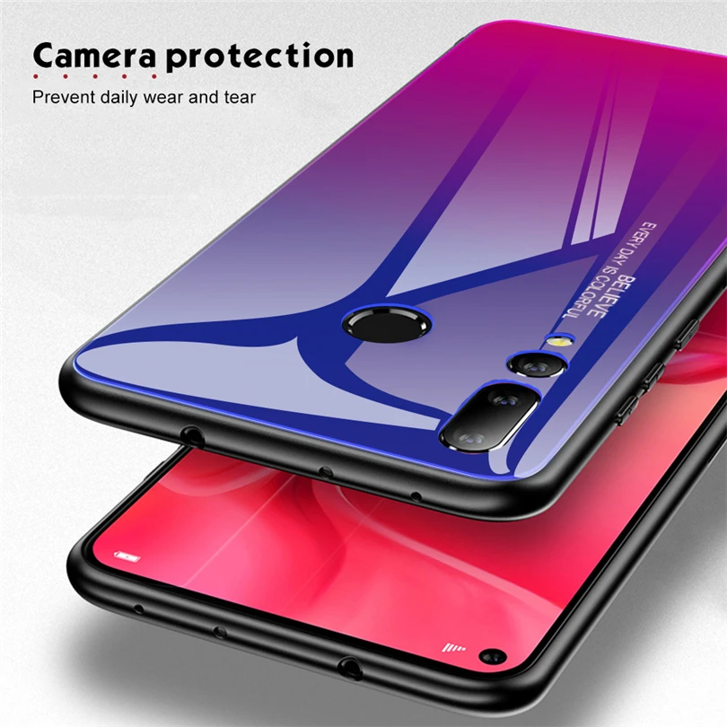 Чехол для телефона Huawei Nova 4 4e 3 3e 3i 2i градиентный жесткий чехол из ТПУ с закаленным