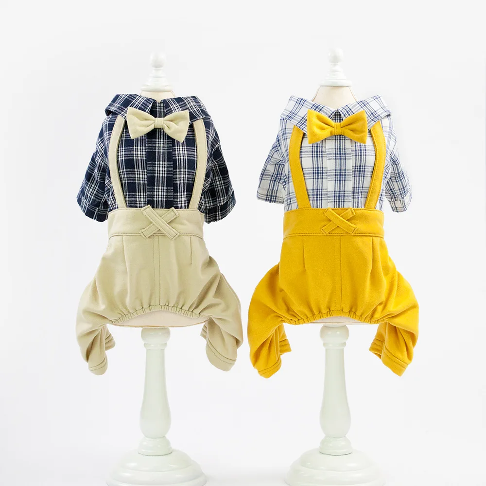

Pet Dog Clothes Plaid Puppy Jumpsuits One-piece suit Jacket Apparel Hoodie Overalls Coats for Small Medium Dogs Cats 10A